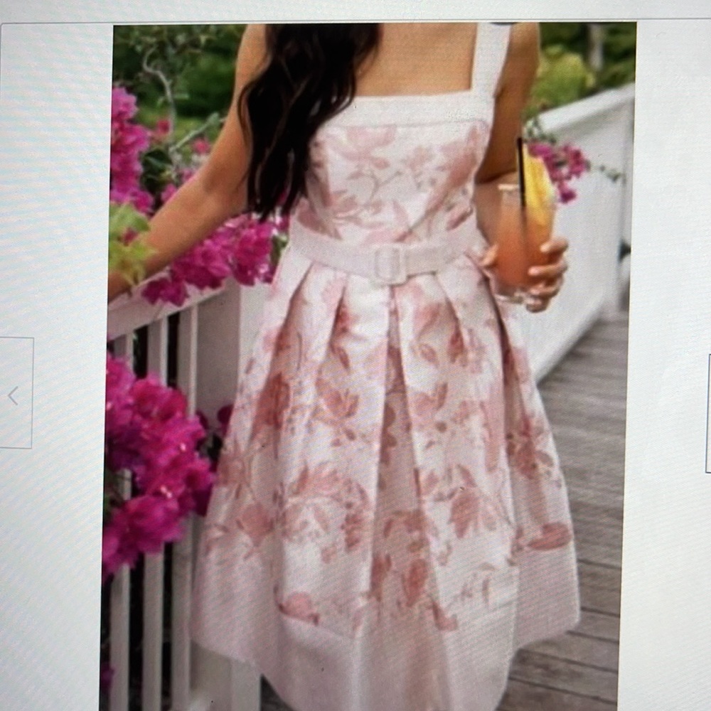 Gal Meet Glam Pink Jacquard Fit & Flare Dress S 10